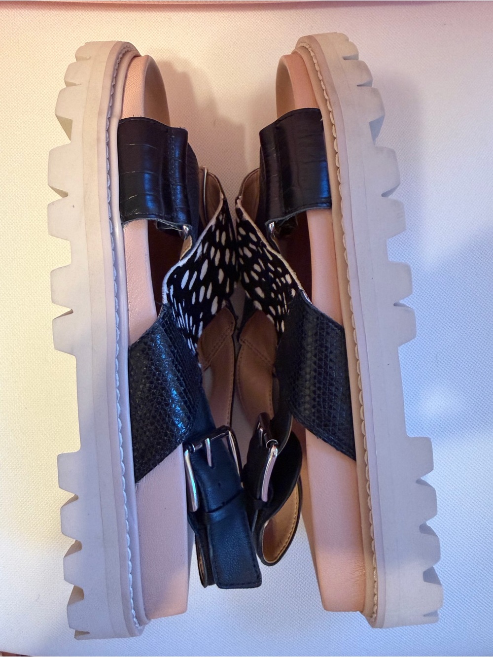 Dolce Vita Niles Sport Platform Sandal Black Multi Leather Strappy Size 8 NEW - Picture 8 of 9